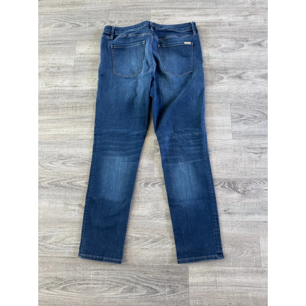 White House Black Market Slim Jeans Size 8 Dark Wash Mid Rise Stretch Denim EUC - Picture 4 of 5